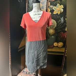 Dolan Red and Gray Short Sleeve Mini Dress (D4)